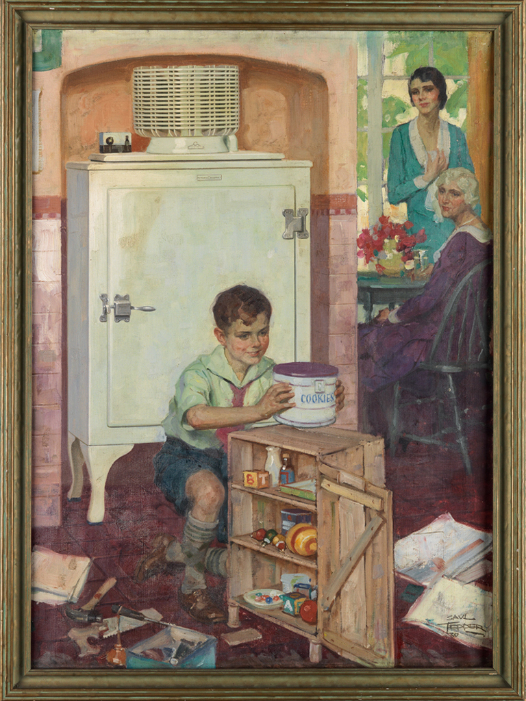 (ADVERTISING) SAUL TEPPER. General Electric Monitor Top Refrigerator.